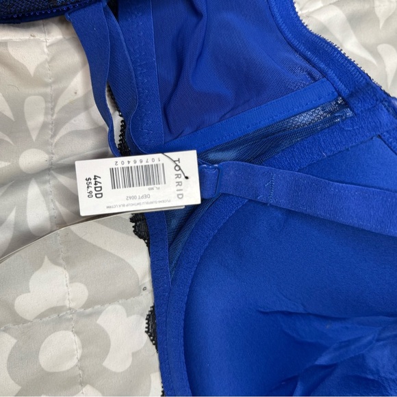 Blue Lace Trim Bra - Torrid - Picture 7 of 8